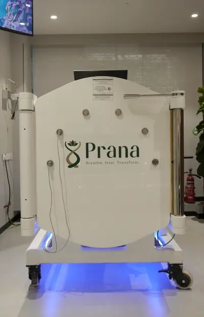 Prana Hyperbaric Oxygen Therapy chamber at HBOT Wellness Centre